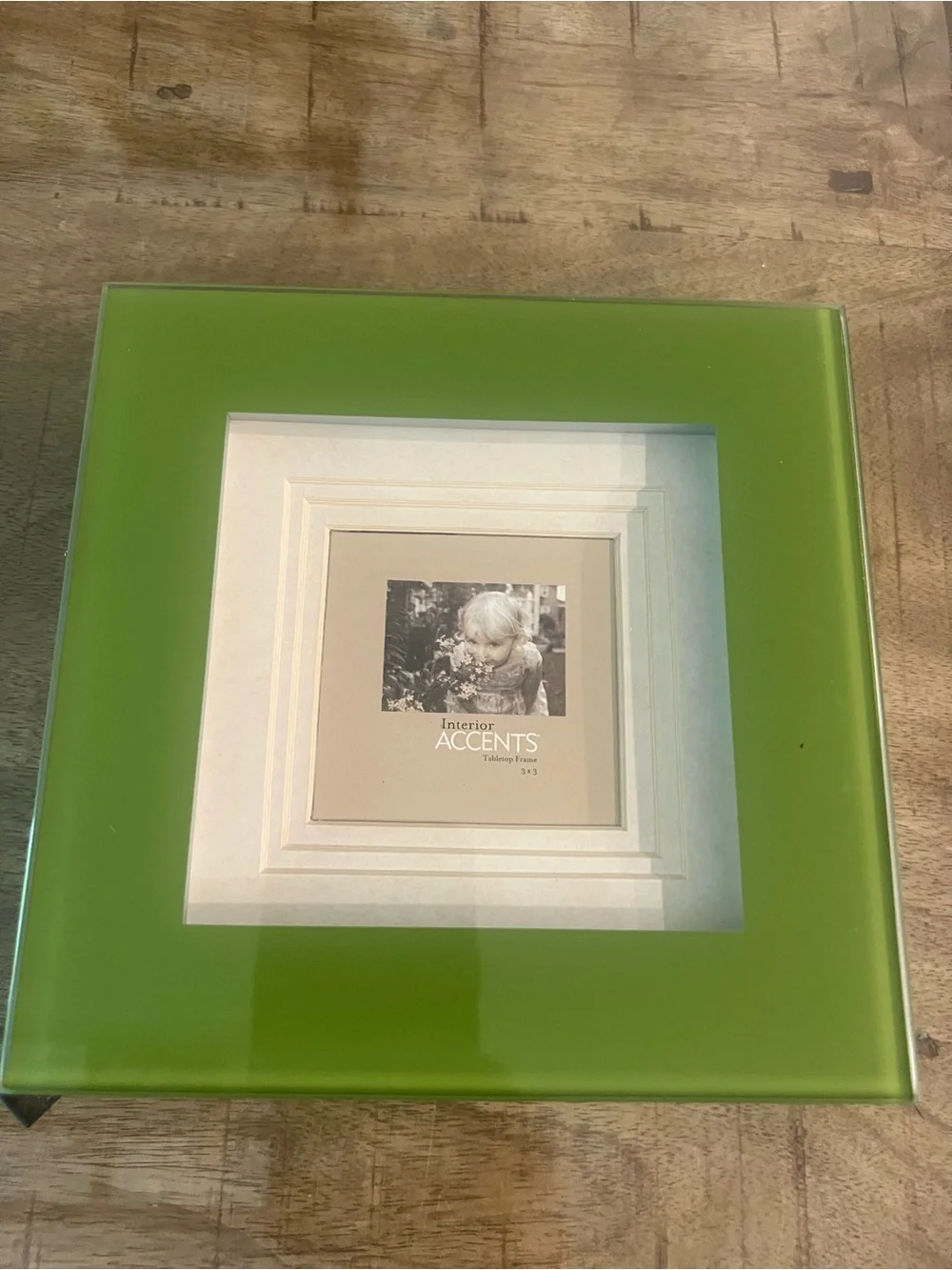 Green Square Glass Photo Frame